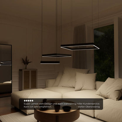 Geometric Pendant Ceiling Light with Floating Squares | Modern LED Hanging Lamp