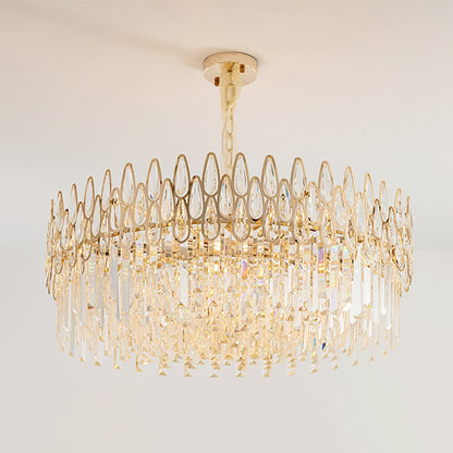 Modern Gold Crystal Chandelier for Living Room | Elegant Ceiling Light
