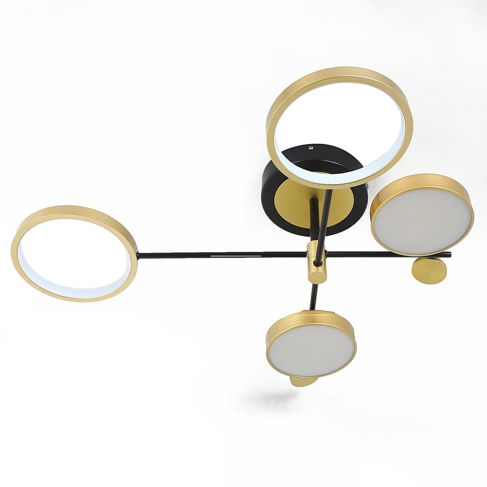 Modern Nordic LED Ring Chandelier | Semi-Flush Ceiling Light Fixture