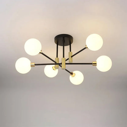 Mid-Century Modern Light Globe Chandelier | Semi-Flush Ceiling Light