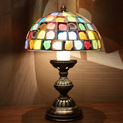 Tiffany Style Mosaic Table Lamp | Colourful Stained Glass Bedside Light