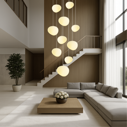 Nordic Staircase Chandelier | Modern LED Ceiling Light for Hallway and Entryway