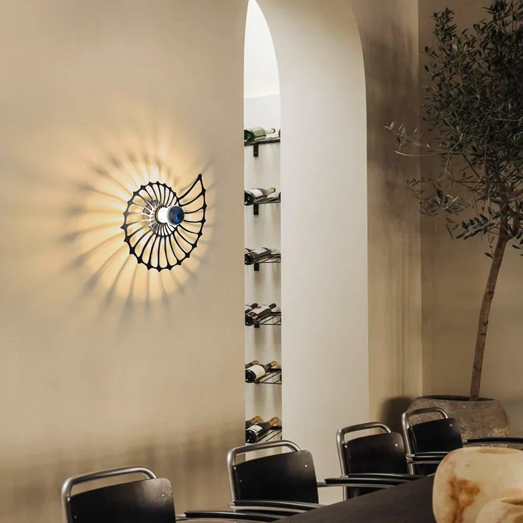 Decorative Nautilus Design LED Wall Lamp | Modern Shell Shaped Sconce for Bedroom