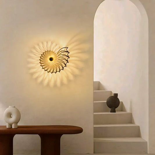 Decorative Nautilus Design LED Wall Lamp | Modern Shell Shaped Sconce for Bedroom