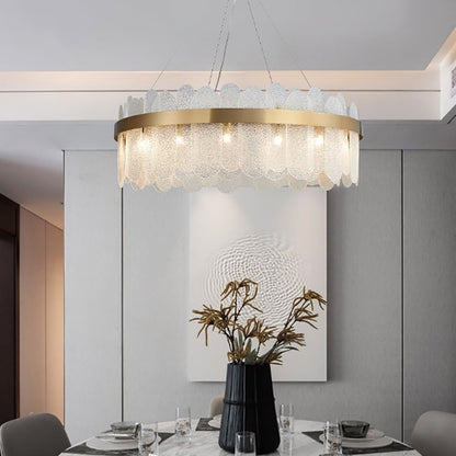 Modern Round Crystal Chandelier in Gold Finish | Elegant Ceiling Light