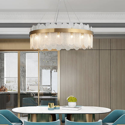 Modern Round Crystal Chandelier in Gold Finish | Elegant Ceiling Light