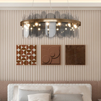 Modern Round Crystal Chandelier in Gold Finish | Elegant Ceiling Light