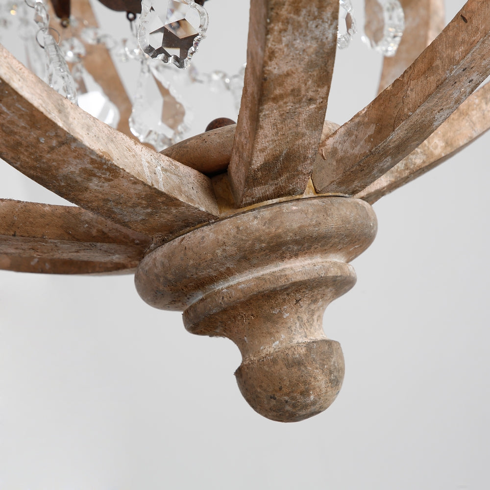 Rustic Globe Chandelier with Candle Lights | Vintage Ceiling Light Fixture