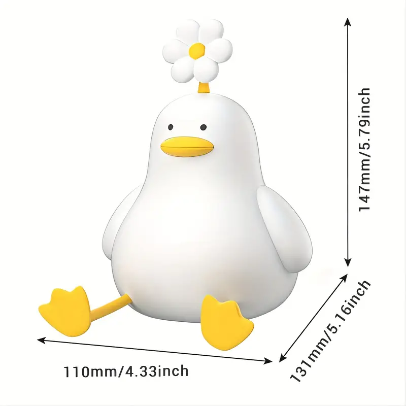 Rechargeable Duck LED Night Light for Kids | Cute Decorative Table Lamp