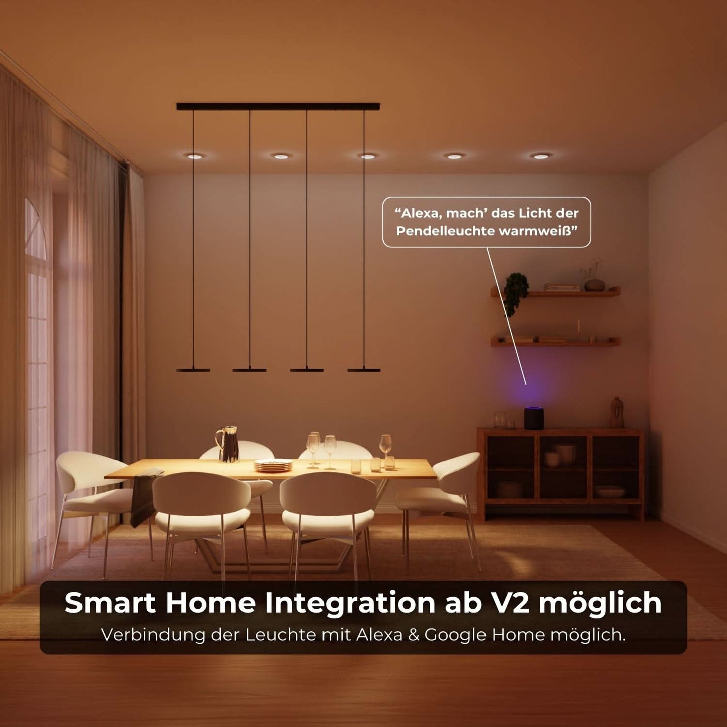 Modern Dining Room Pendant Ceiling Light | Adjustable LED Hanging Lamp