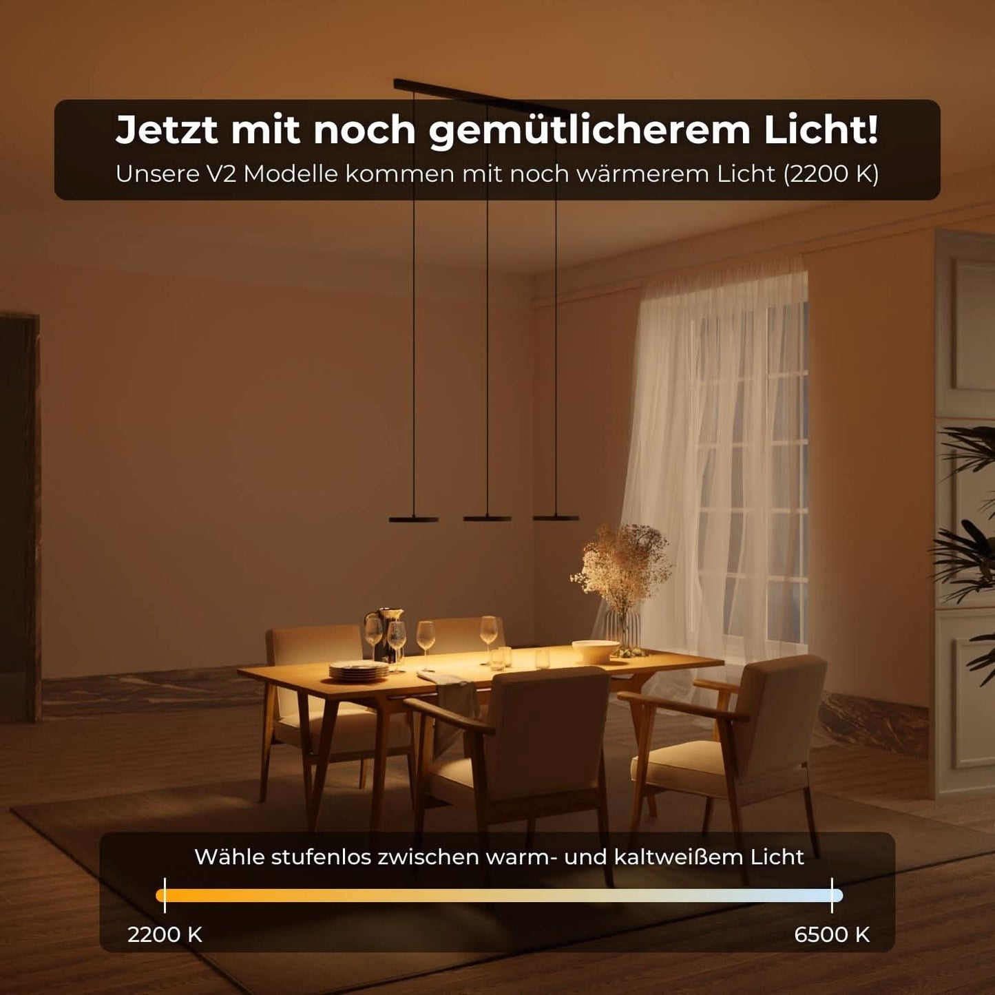 Modern Dining Room Pendant Ceiling Light | Adjustable LED Hanging Lamp