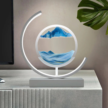 3D Quicksand LED Table Lamp with Rotating Sand Art | Modern Desk and Bedside Light
