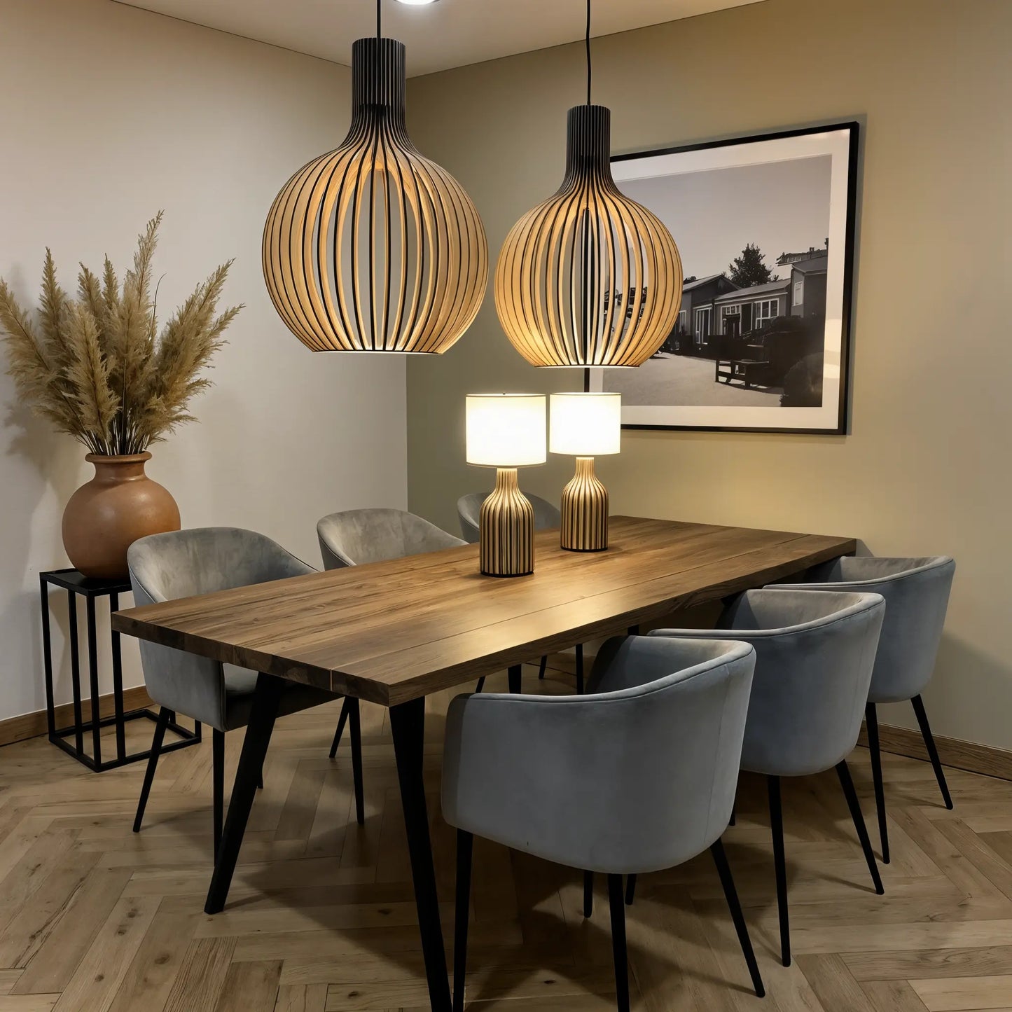 Wooden Pendant Ceiling Lamp | Modern Scandinavian Style