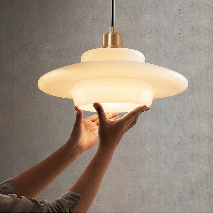 Mid-Century Glass Ceiling Lamp | Elegant Pendant Light for Living or Dining Room