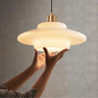 Mid-Century Glass Ceiling Lamp | Elegant Pendant Light for Living or Dining Room