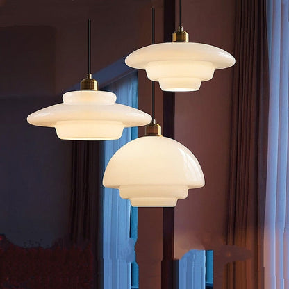 Mid-Century Glass Ceiling Lamp | Elegant Pendant Light for Living or Dining Room