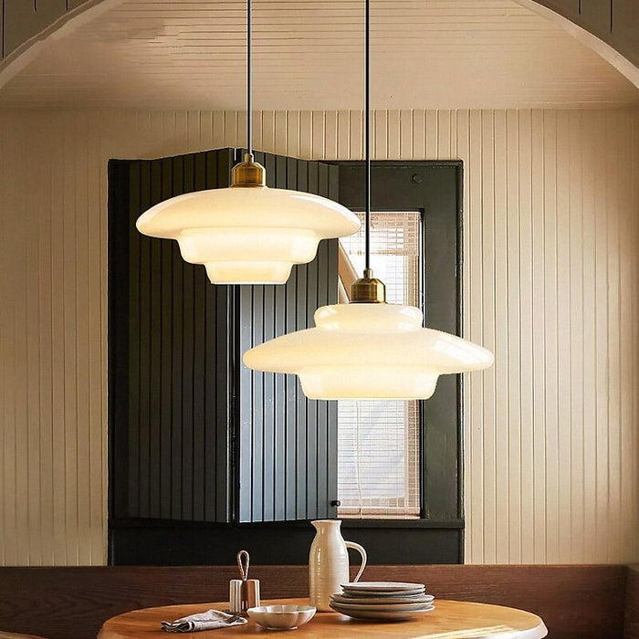 Mid-Century Glass Ceiling Lamp | Elegant Pendant Light for Living or Dining Room