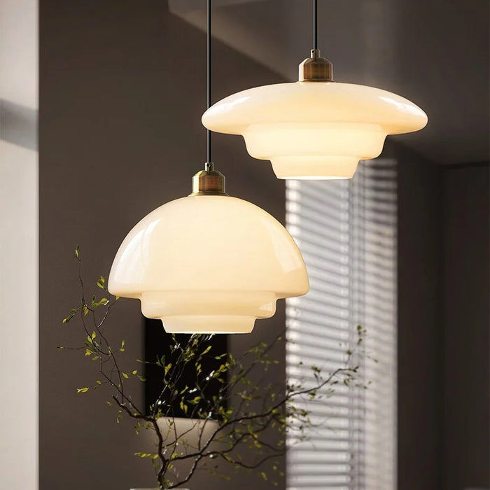 Mid-Century Glass Ceiling Lamp | Elegant Pendant Light for Living or Dining Room