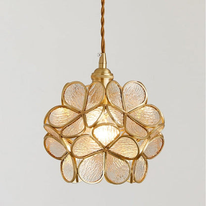 Vintage Flower Glass Pendant Ceiling Light | Elegant Hanging Lamp for Dining Room