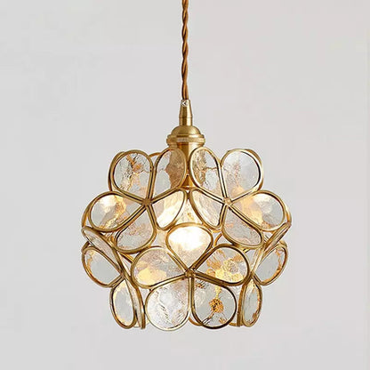 Vintage Flower Glass Pendant Ceiling Light | Elegant Hanging Lamp for Dining Room