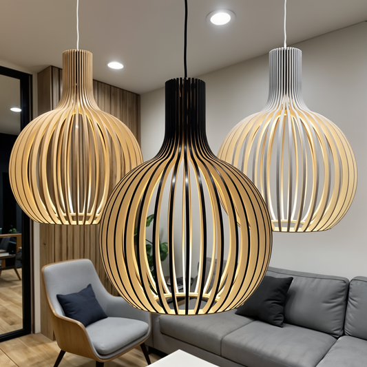 Wooden Pendant Ceiling Lamp | Modern Scandinavian Style