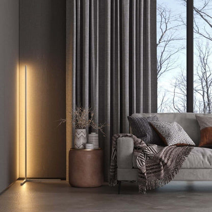 Minimalist LED Corner Floor Lamp with Remote Control | Modern Standing Light