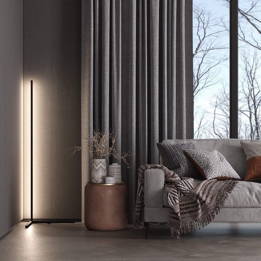 Minimalist LED Corner Floor Lamp with Remote Control | Modern Standing Light