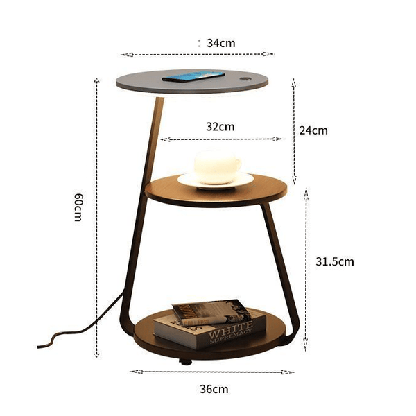 Modern Floor Lamp with Side Table Storage | Multifunctional Standing Light