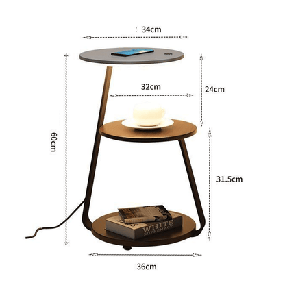 Modern Floor Lamp with Side Table Storage | Multifunctional Standing Light