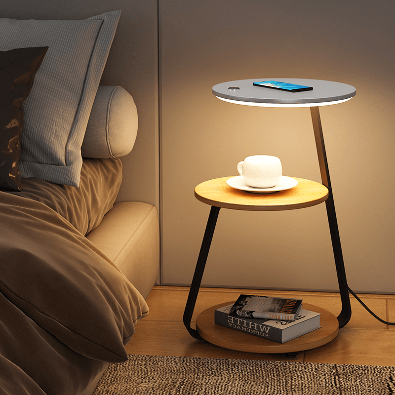 Modern Floor Lamp with Side Table Storage | Multifunctional Standing Light