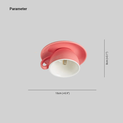 Ceramic Cup Style Flush Mount Ceiling Light | Modern Decorative Lamp
