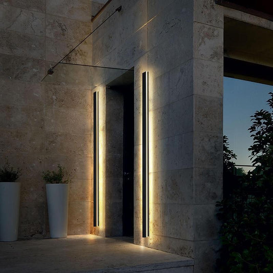 Outdoor LED Linear Wall Lamp for Porch and Facade | Modern Waterproof Wall Light
