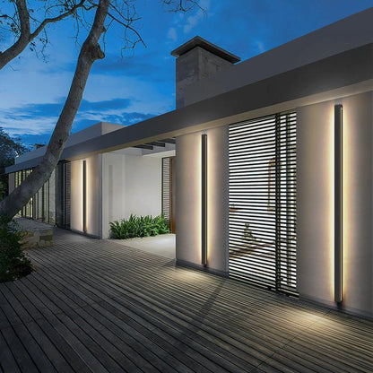 Outdoor LED Linear Wall Lamp for Porch and Facade | Modern Waterproof Wall Light
