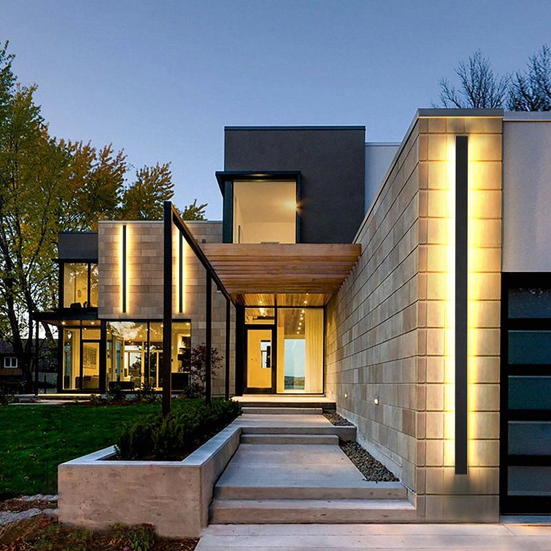 Outdoor LED Linear Wall Lamp for Porch and Facade | Modern Waterproof Wall Light