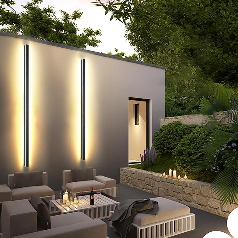 Outdoor LED Linear Wall Lamp for Porch and Facade | Modern Waterproof Wall Light
