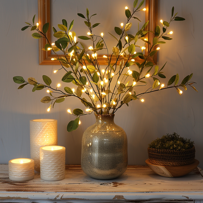LED Olive Branch Decorative Table Lamp | Warm Fairy Lights for Home Décor
