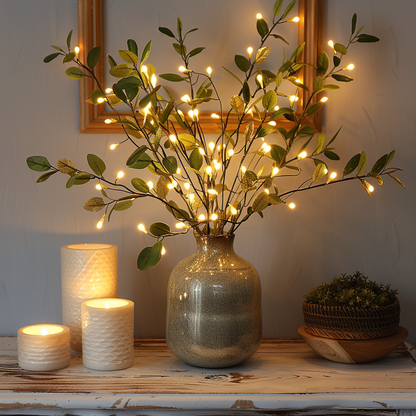 LED Olive Branch Decorative Table Lamp | Warm Fairy Lights for Home Décor