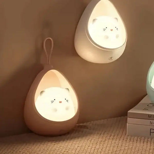 Rechargeable Cat LED Night Light for Kids | Cute Bedside Table Lamp