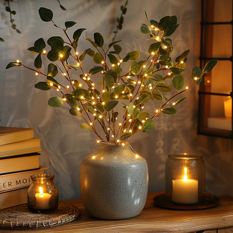 LED Olive Branch Decorative Table Lamp | Warm Fairy Lights for Home Décor