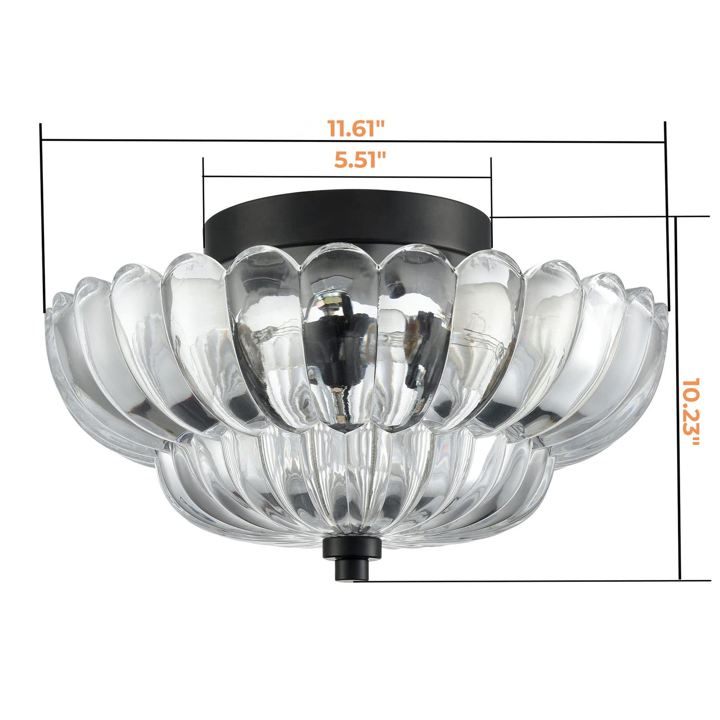 Vintage Amber Glass Semi Flush Ceiling Light for Bedroom | Classic Ceiling Lamp Design