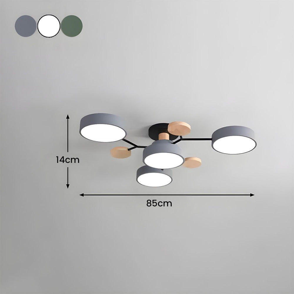 Modern Circular LED Ceiling Light | Contemporary Bedroom Living Room Lamp