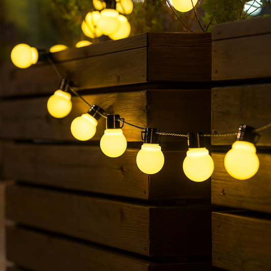 Outdoor String Lights | Warm LED Garden and Terrace Lamps