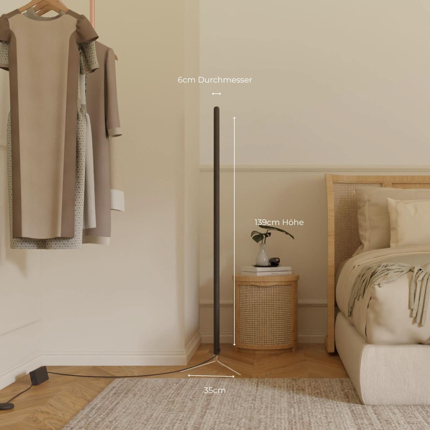 Modern Minimalist Floor Lamp in Slim Standing Light Style | Living Room Floor Lamp