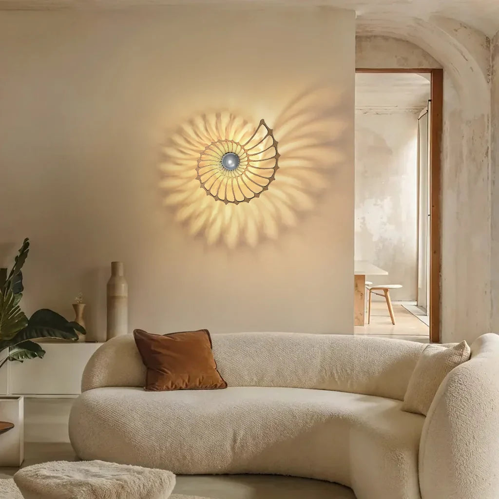 Decorative Nautilus Design LED Wall Lamp | Modern Shell Shaped Sconce for Bedroom