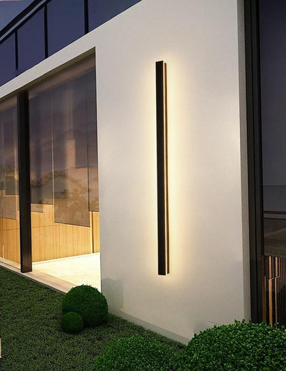 Outdoor LED Linear Wall Lamp for Porch and Facade | Modern Waterproof Wall Light