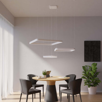 Geometric Pendant Ceiling Light with Floating Squares | Modern LED Hanging Lamp