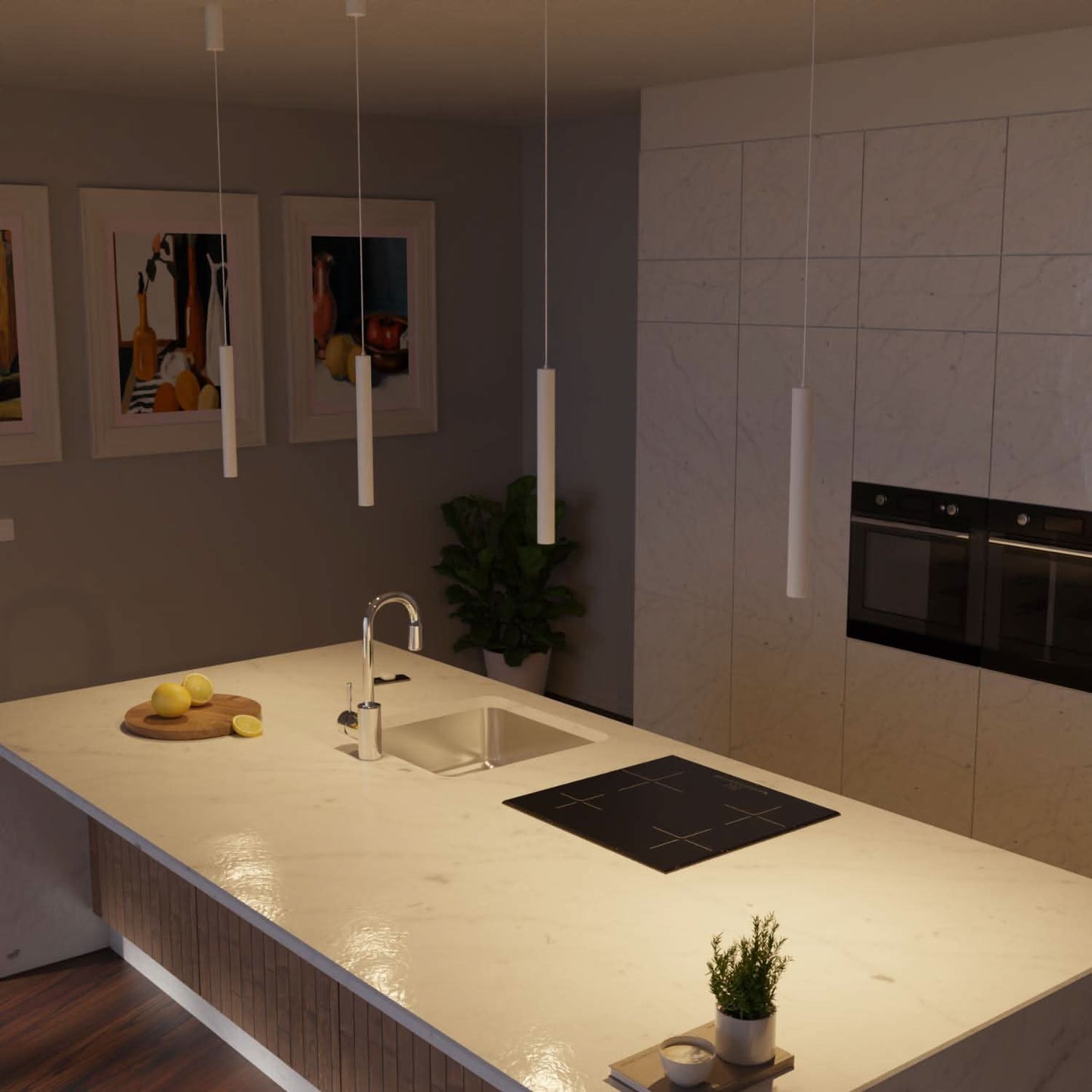 Slim Pendant Ceiling Light for Bedroom and Kitchen | Modern LED Hanging Lamp