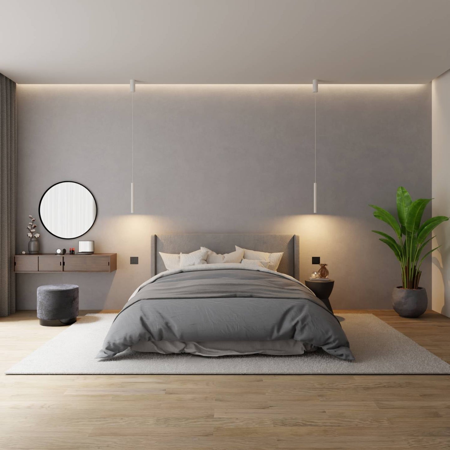 Slim Pendant Ceiling Light for Bedroom and Kitchen | Modern LED Hanging Lamp