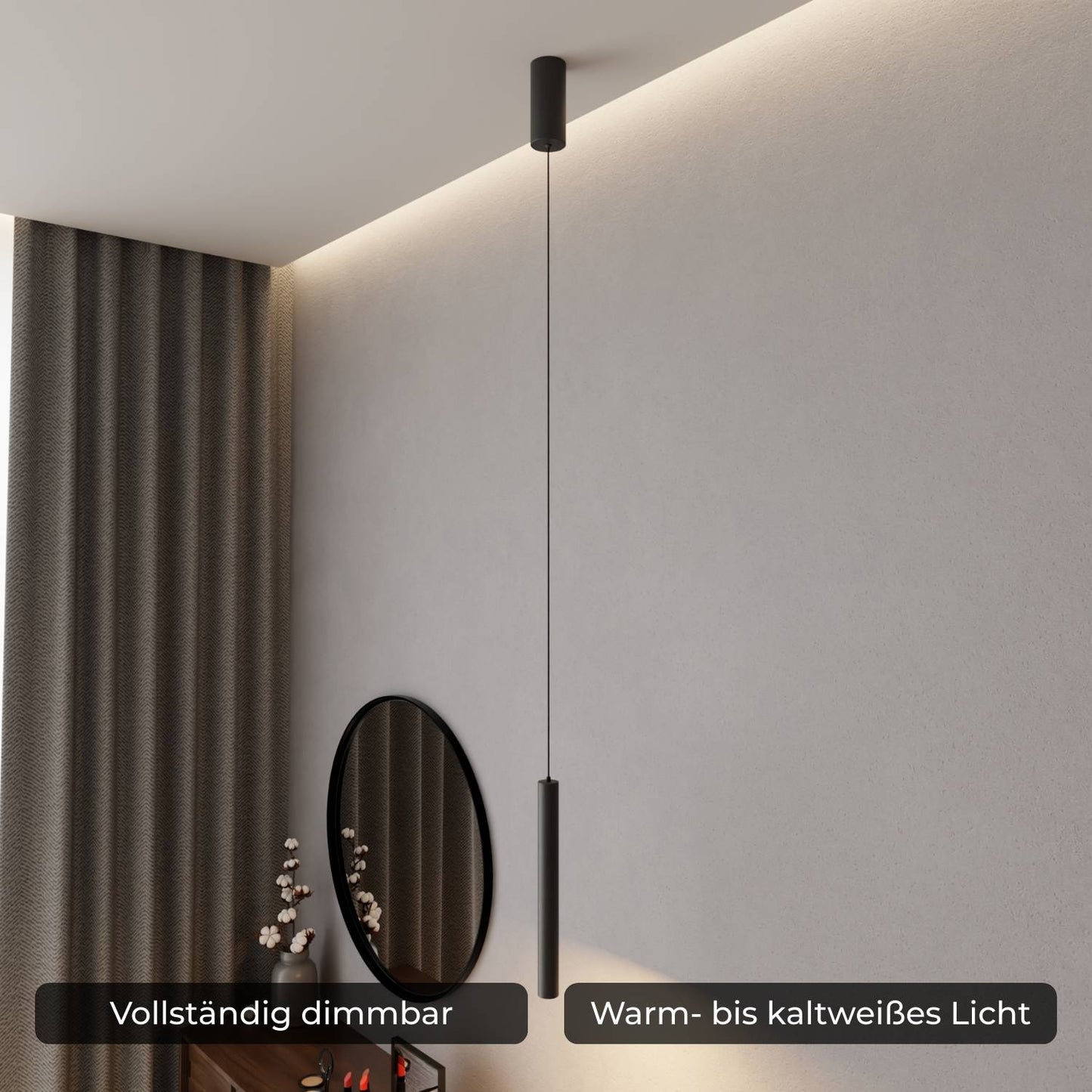 Slim Pendant Ceiling Light for Bedroom and Kitchen | Modern LED Hanging Lamp