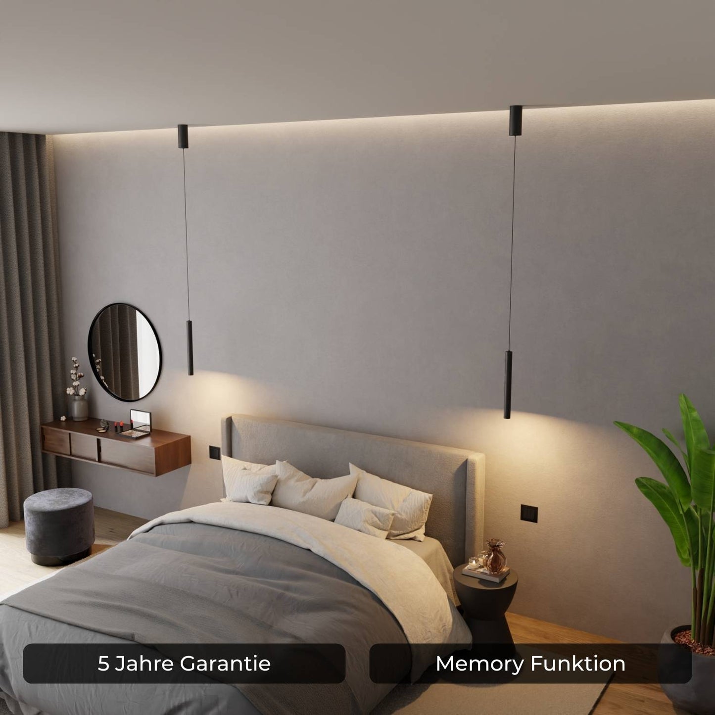Slim Pendant Ceiling Light for Bedroom and Kitchen | Modern LED Hanging Lamp